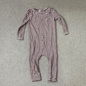Charming Striped Kids Footie in Black and White